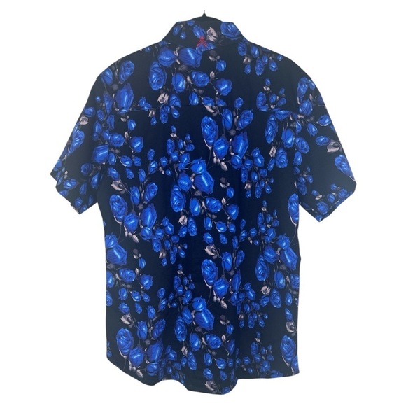 Rock Roll N Soul Blue Rose Button Down Shirt Small - Picture 8 of 10
